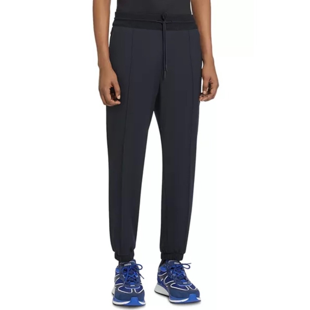 NWT Ermenegildo Zegna High Performance Wool Blend Joggers Navy Blue Mens 3XL 58